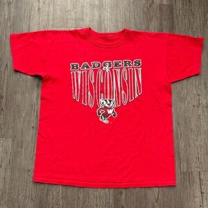 VINTAGE CHAMPION WISCONSIN BAGERS SINGLE STITCH TSHIRT RED MENS XXL